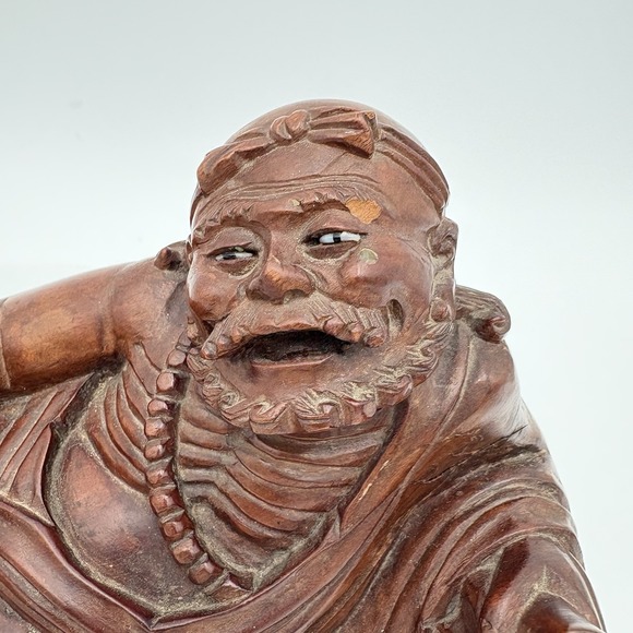19th‎ Century Chinese Root Art Carving Of Oni Buddha 11" Hardwood - Picture 4 of 11